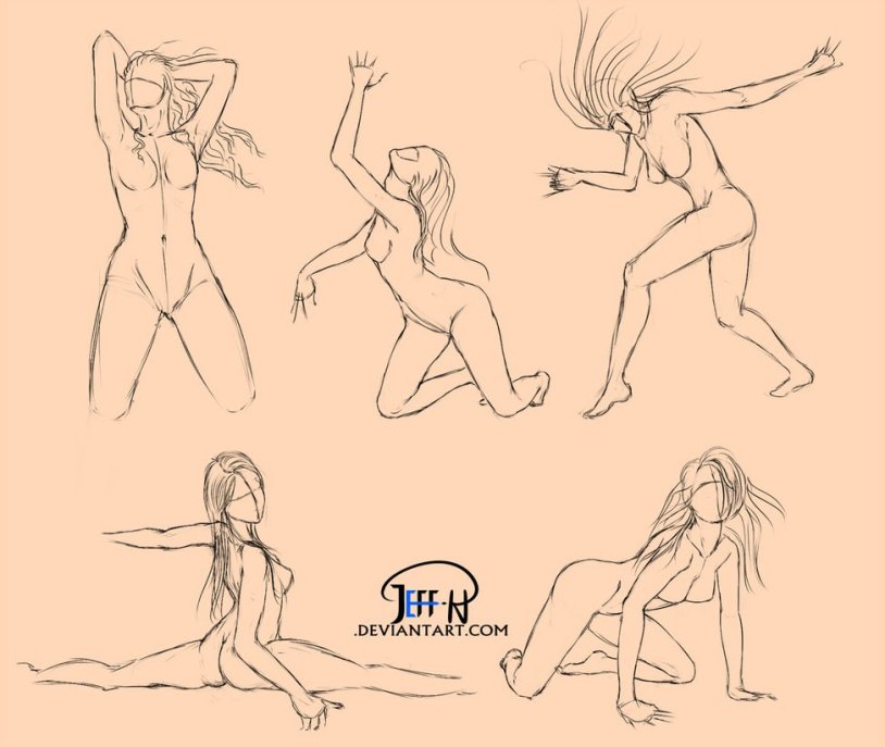 Naked woman in front