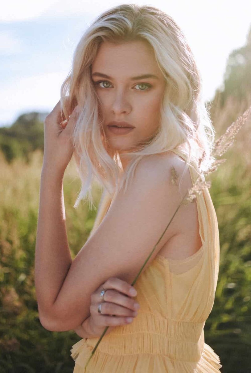 Tiira Skovbay in a swimsuit