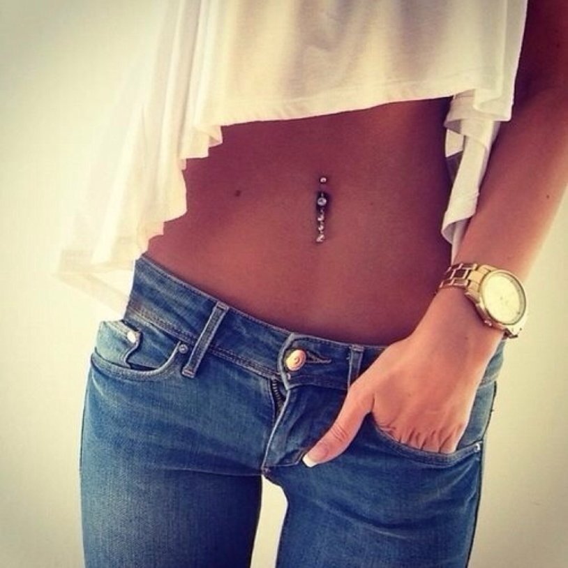 Beautiful stomach with piercing