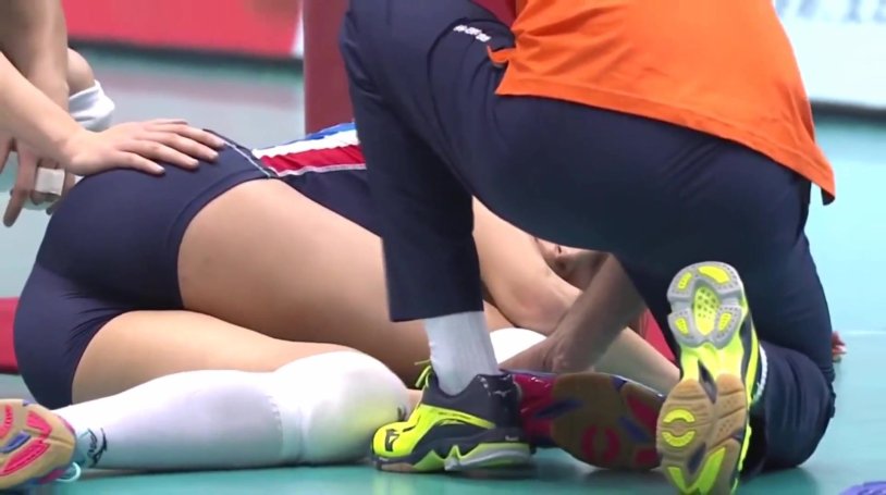 Naked volleyball players on the beach