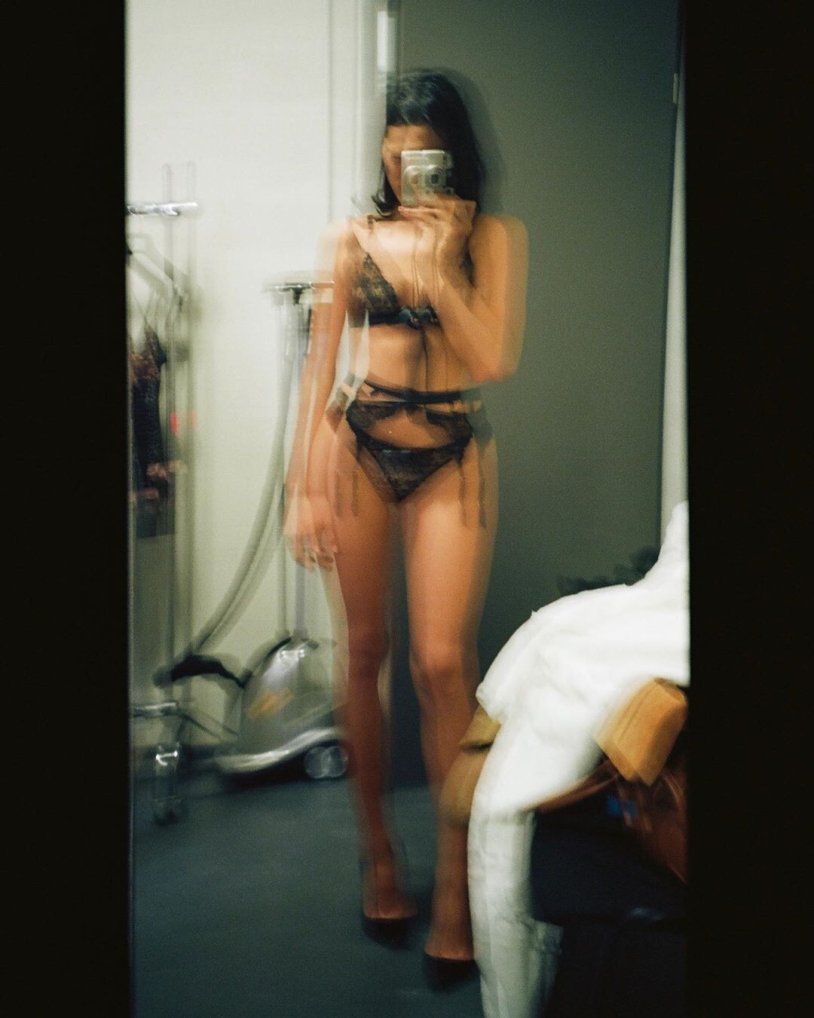 Trying on the underwear of selfies