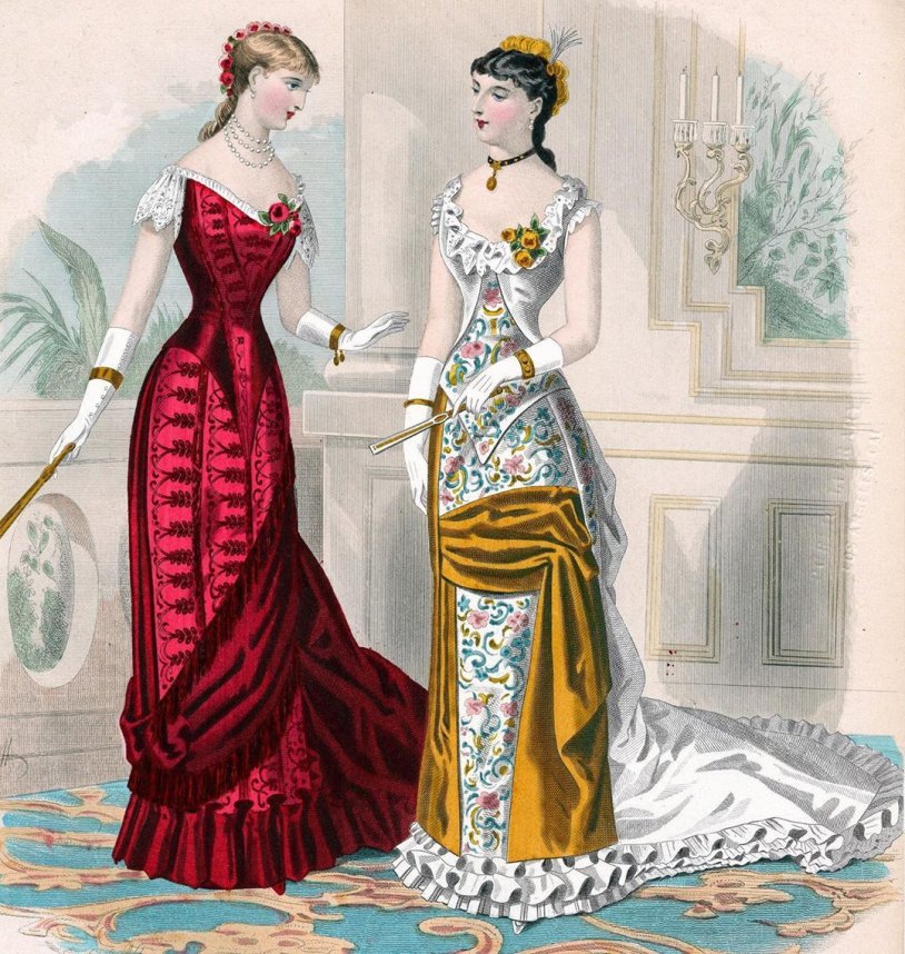 Girl in a dress vintage art