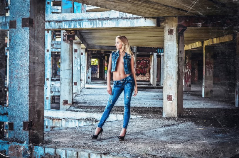 Photo shoot in an abandoned building