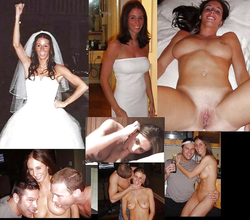 Brides dressed and striped collage