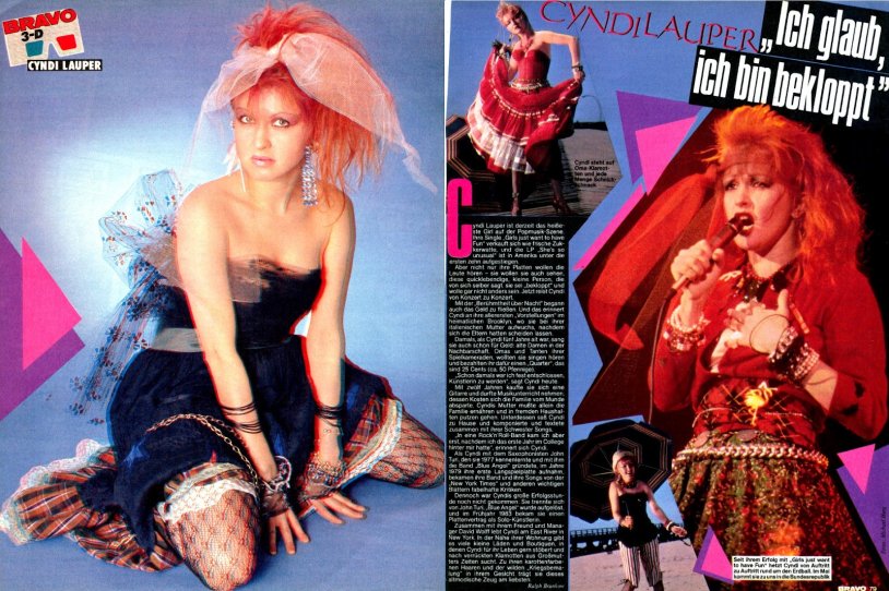 Cindy Lauper in his youth in a swimsuit