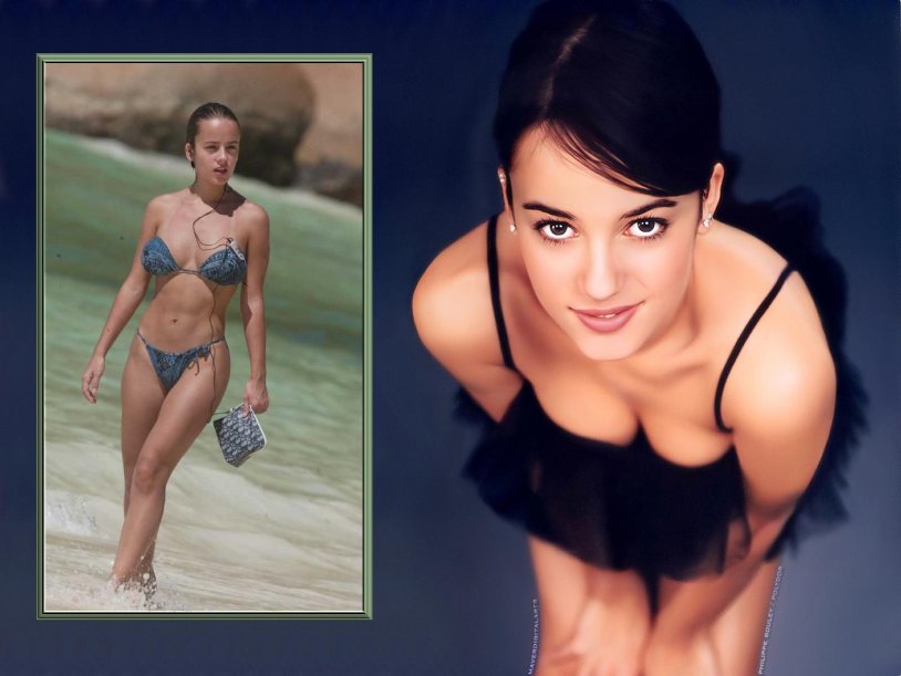 Alizee Jacotey in a swimsuit