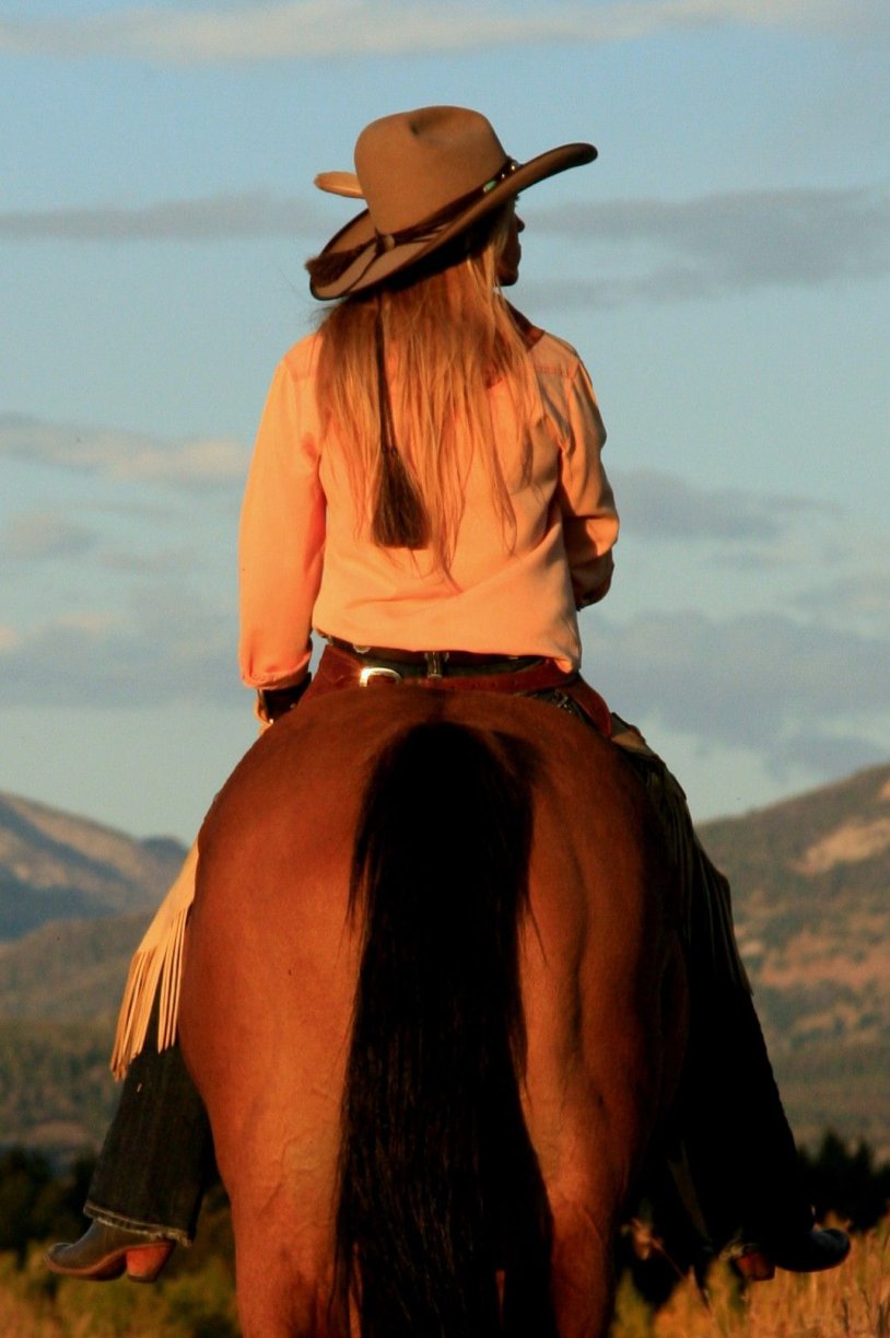 Girl from above a rider