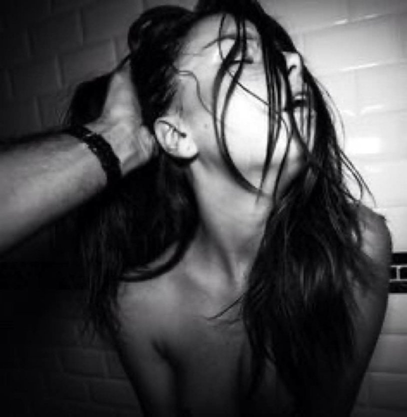 He holds by the hair