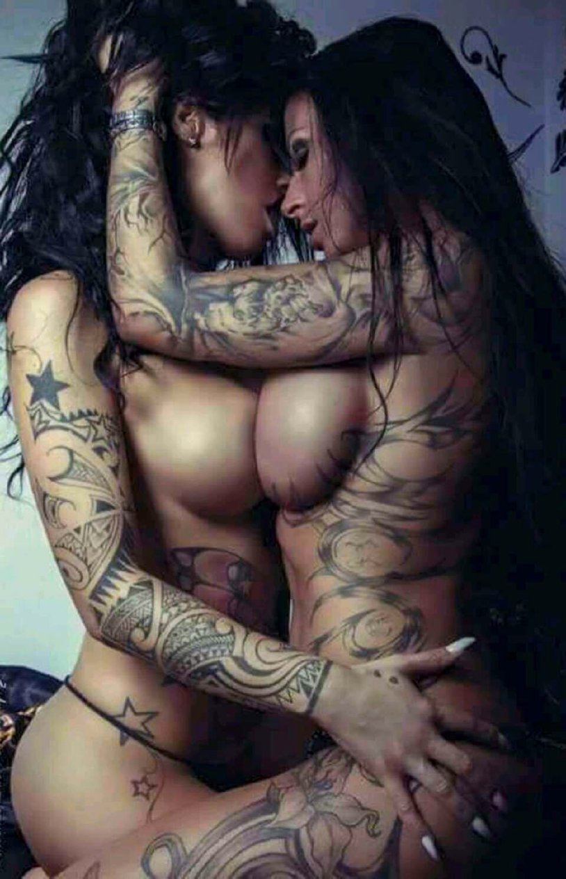 Naked tattooed with short haircut