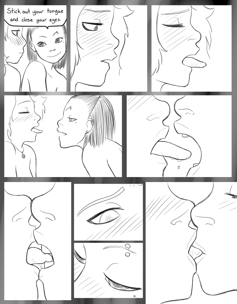 Drawn mouths are licking