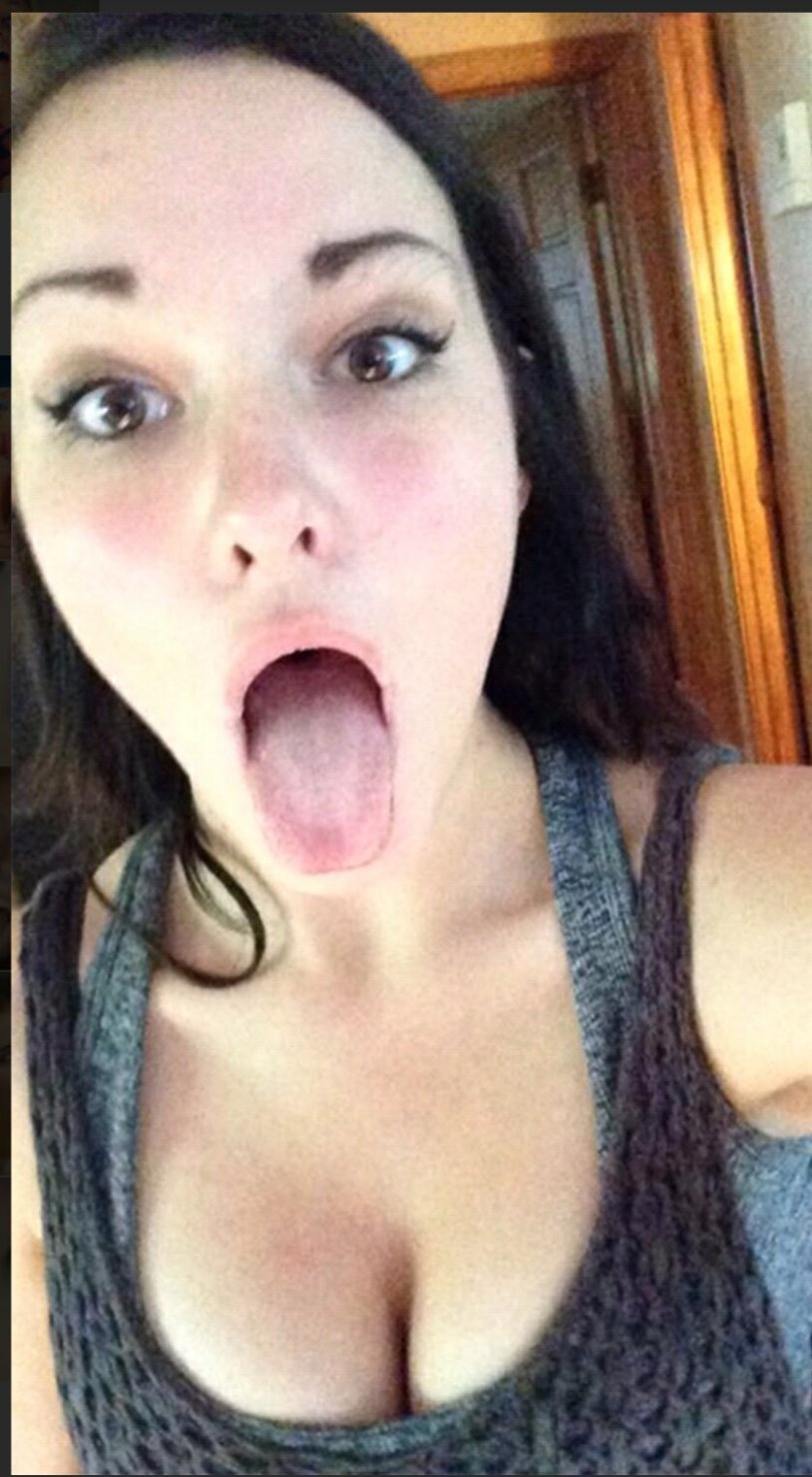 Lips with a stuck tongue