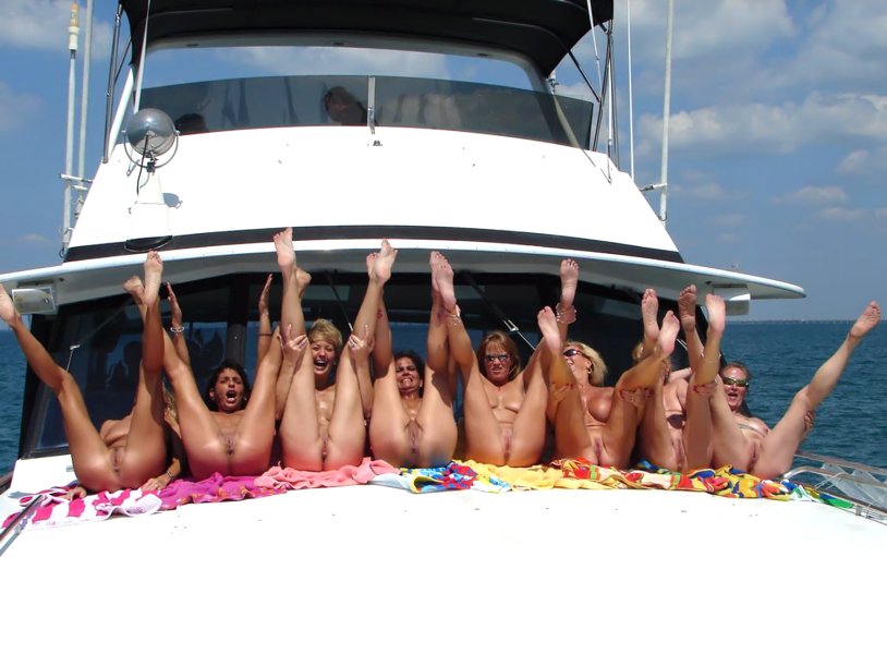 Party of swingers on a yacht