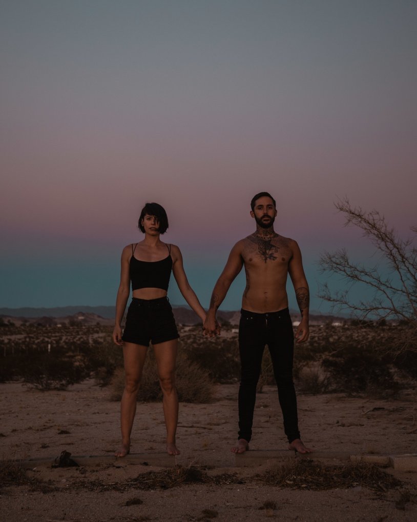 A person hugs himself