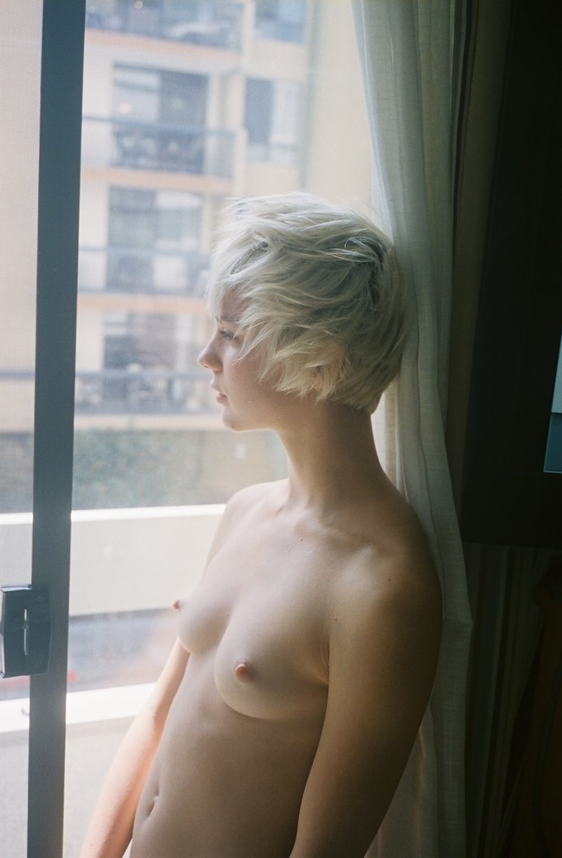 Naked women with a short haircut
