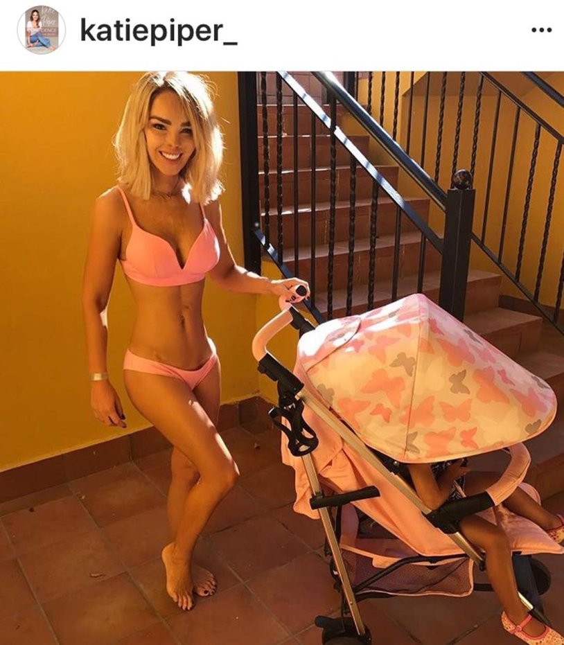 Katie Piper with her husband and daughter