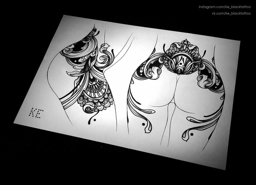 Tiger in full tall tattoo