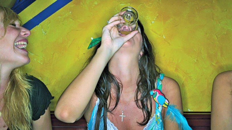 Drunk girls on holiday