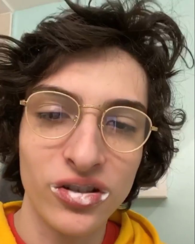 Finn Wolfhard on the set