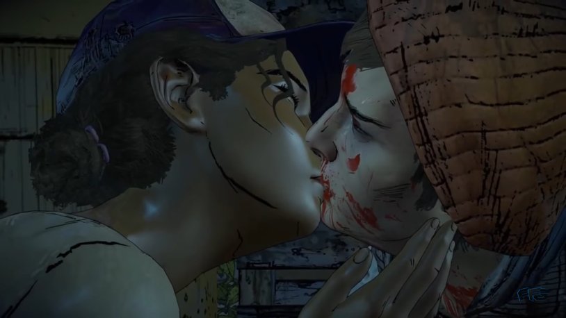 Clementine and Violet Kiss