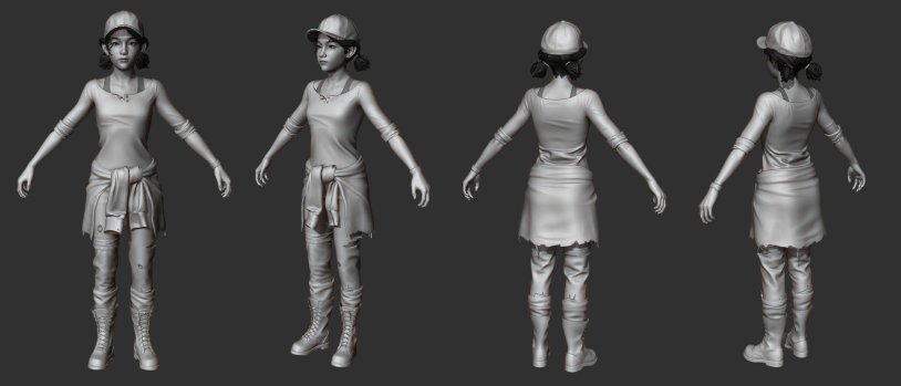 Clementine The Walking Dead 3D Model