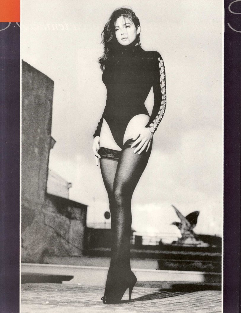 Monica Bellucci in his youth in a swimsuit