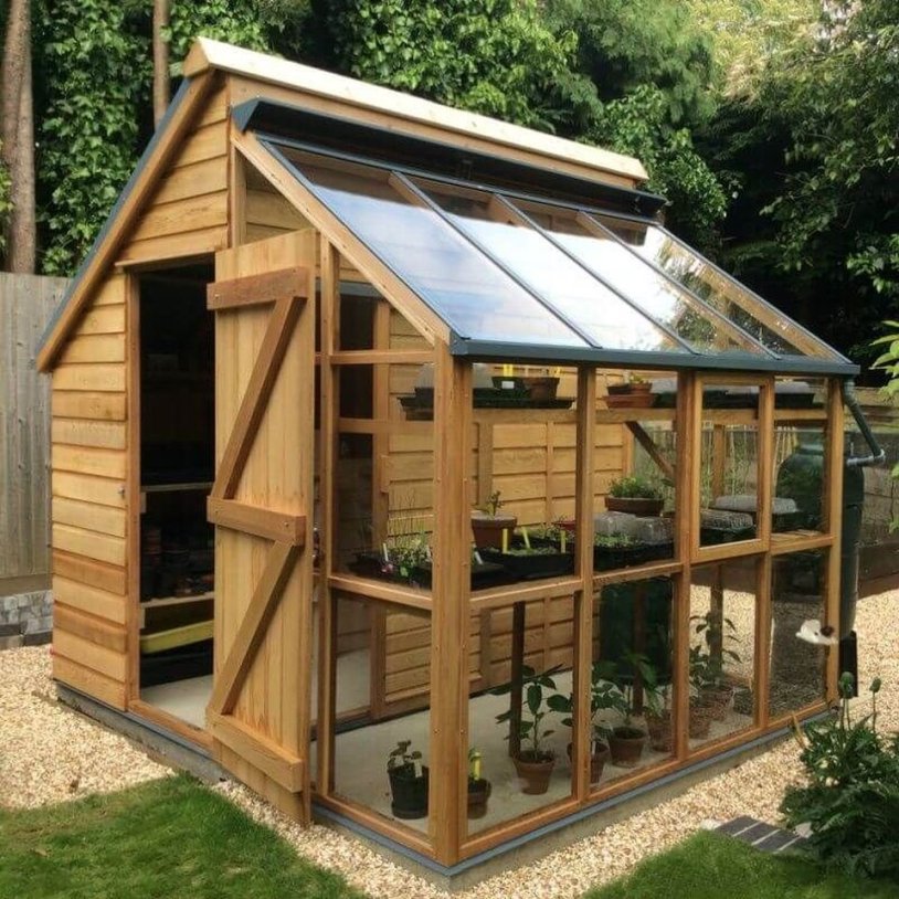 Beautiful wooden greenhouse