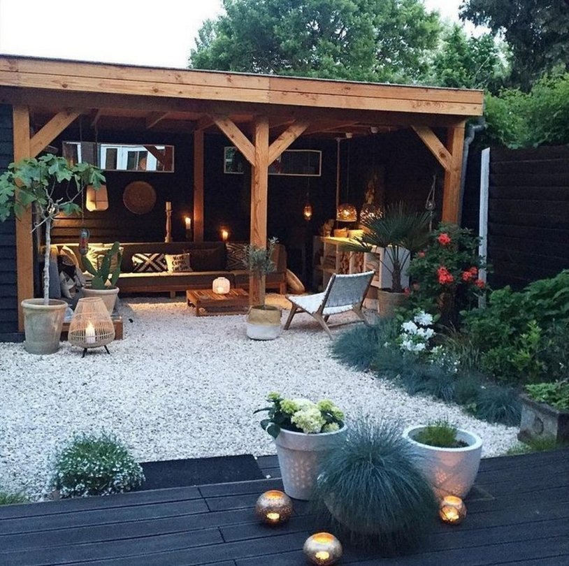 Rear yard with a gazebo