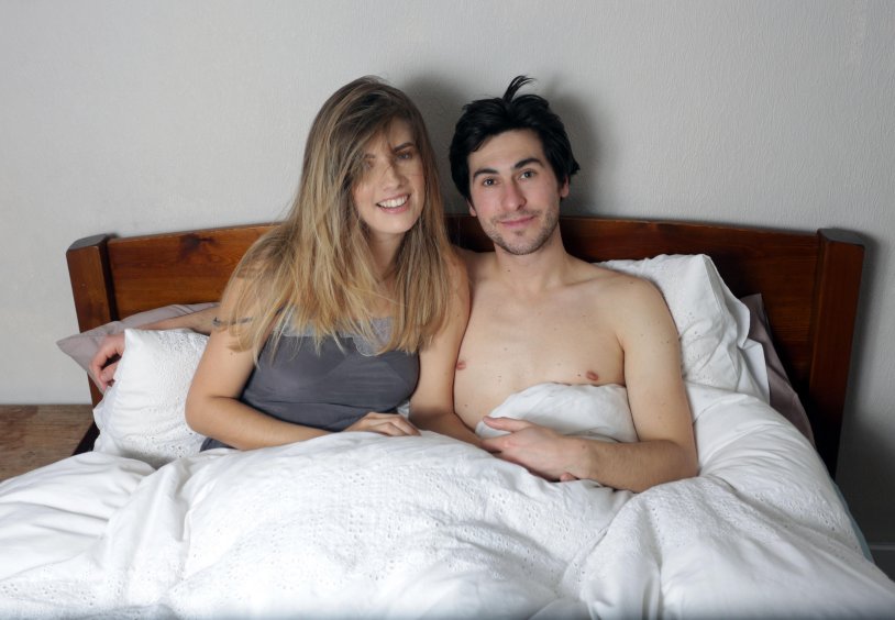 Amateur Naked Coupeles Ereted photo with a difference in growth