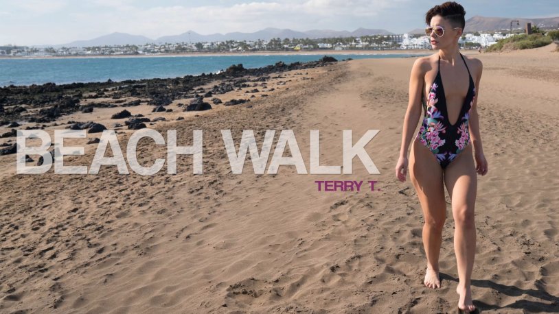 In swimsuits on the beach