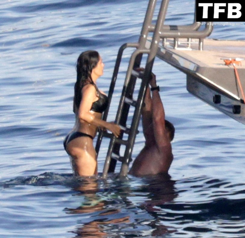 Salma Hayek on a yacht