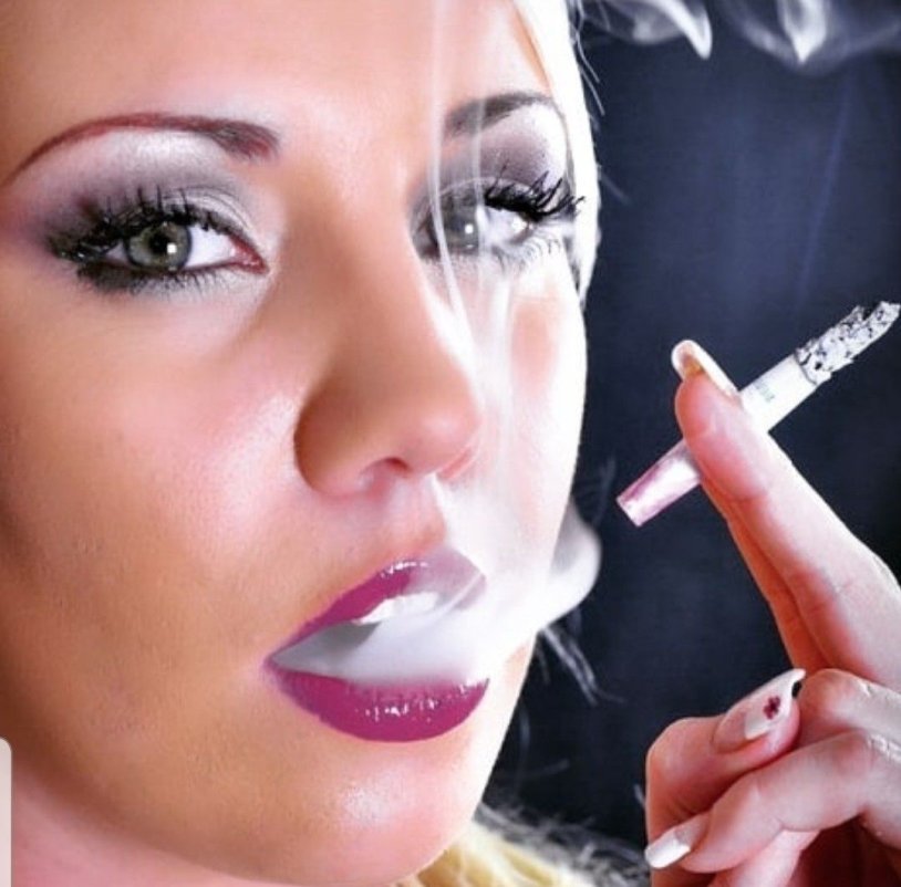 The crossdresser smokes