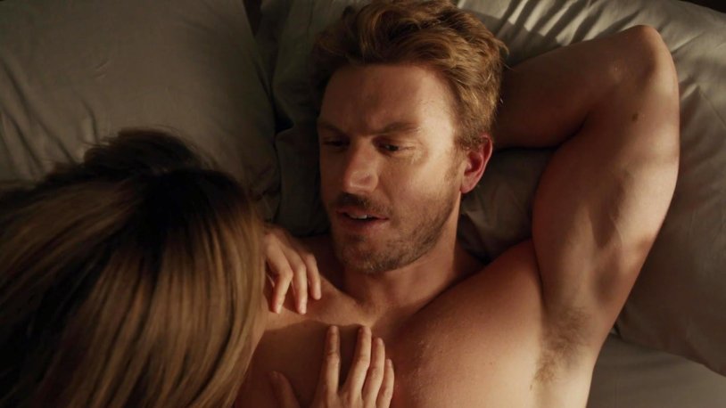 Naked man and strawberries