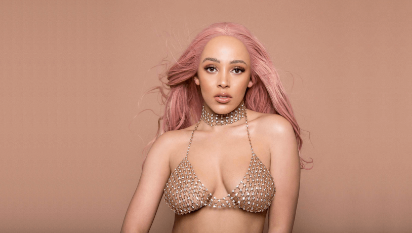 Doja Cat in a translucent dress