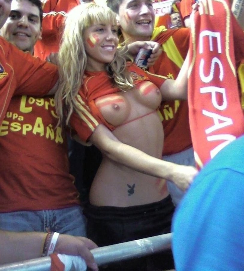 Naked football fans