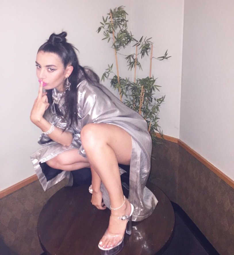 Charli XCX photo of the legs from the clip Hot in it
