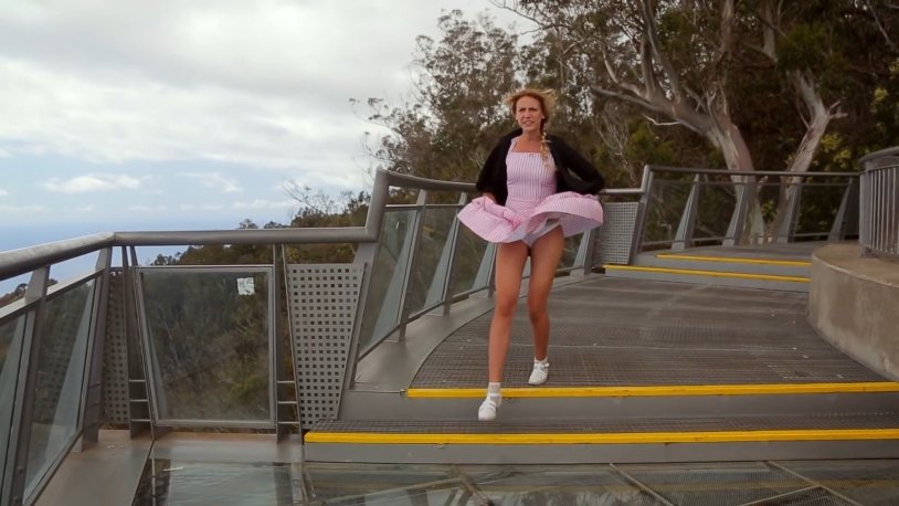 Lesya Nikityuk cowards in an eagle and tails