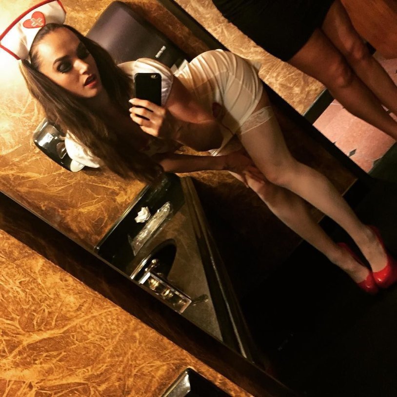 Selfie in a dress at a party