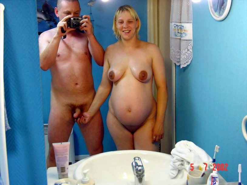 Naked pregnant women without panties