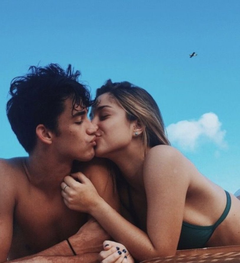 Two beautiful girls and guy