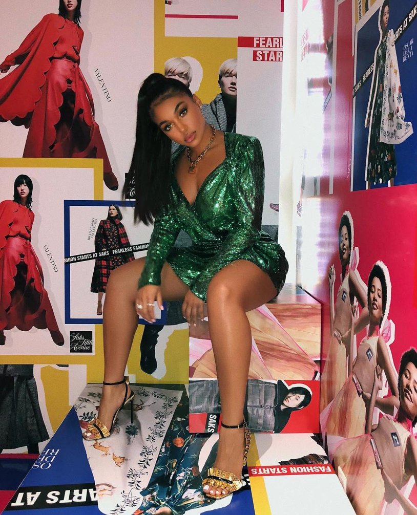 Lori Harvey in a swimsuit