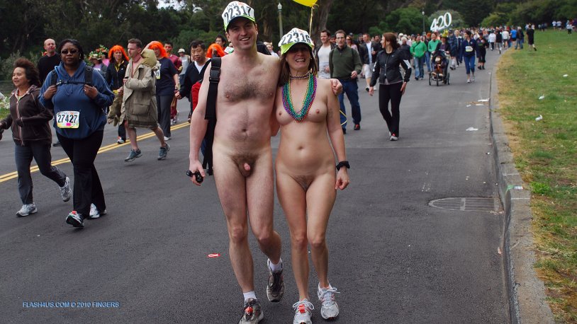 Naked people on the street