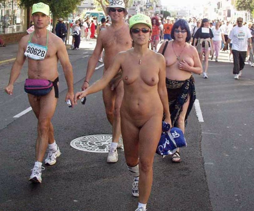 Naked people on the street