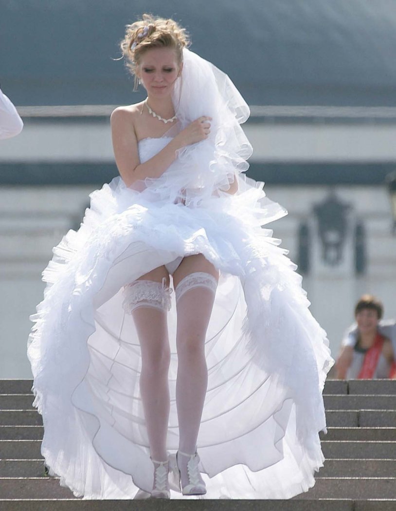 The bride has a dress