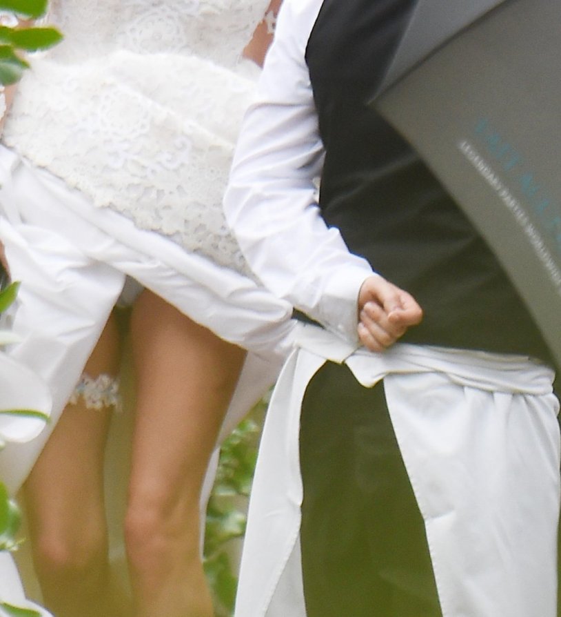 Backing in a wedding dress