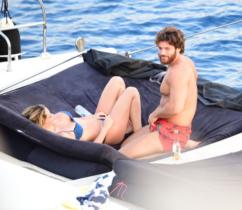 Jan Yaman and Diletta Leotta on a yacht