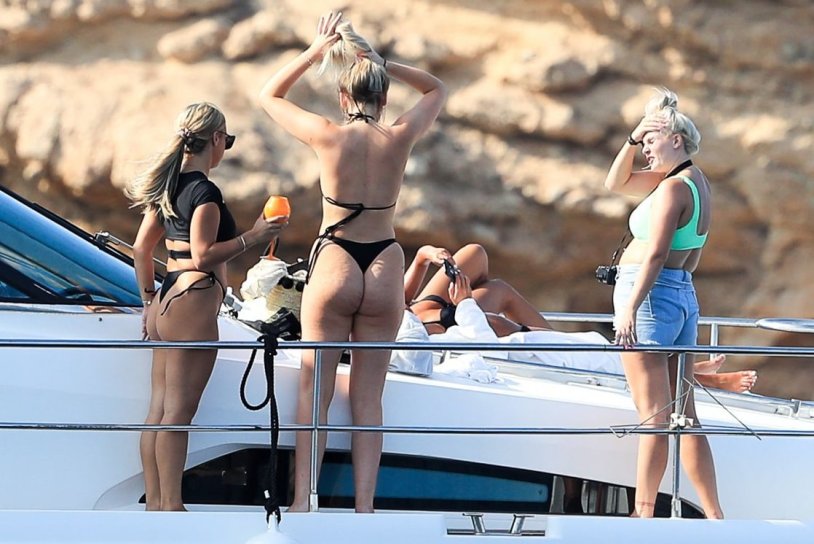 Naked celebrities on a yacht