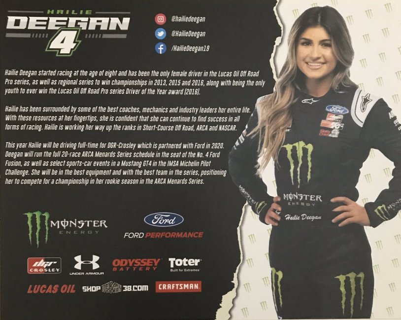 Nascar Hailey Deegan Ford