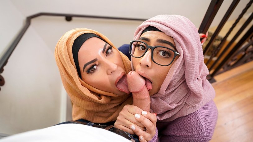 Julianna Vega and Mia Caliph in a scarf