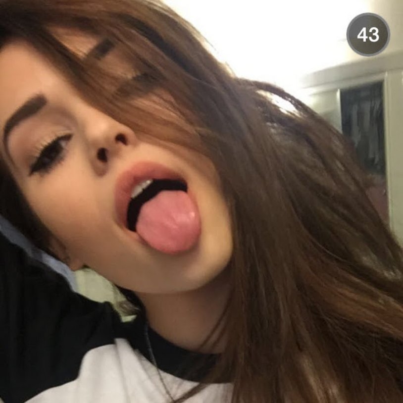 Girl with tongue sticking out