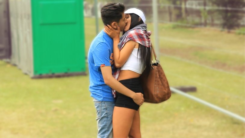 Kiss with a stranger on the street